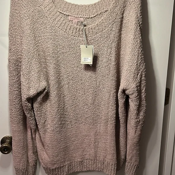 New Barefoot Dreams CozyChic Boucle scoop back Pullover faded Rose Size 3X - Picture 2 of 6